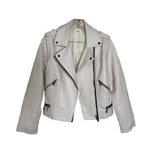 MNG Mango White Moto Biker Jacket